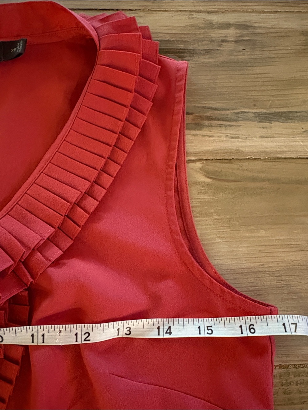 The Limited Coral Pink Sleeveless Pleated Ruffle Button-Down Top - Picture 3 of 4
